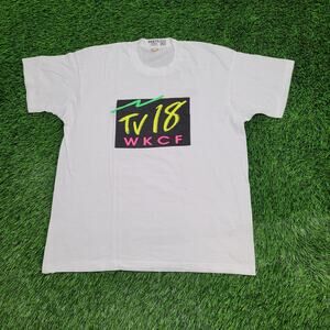 Vintage 1992 WKCF TV-Show 18 Shirt Womens XL 21x22 White USA